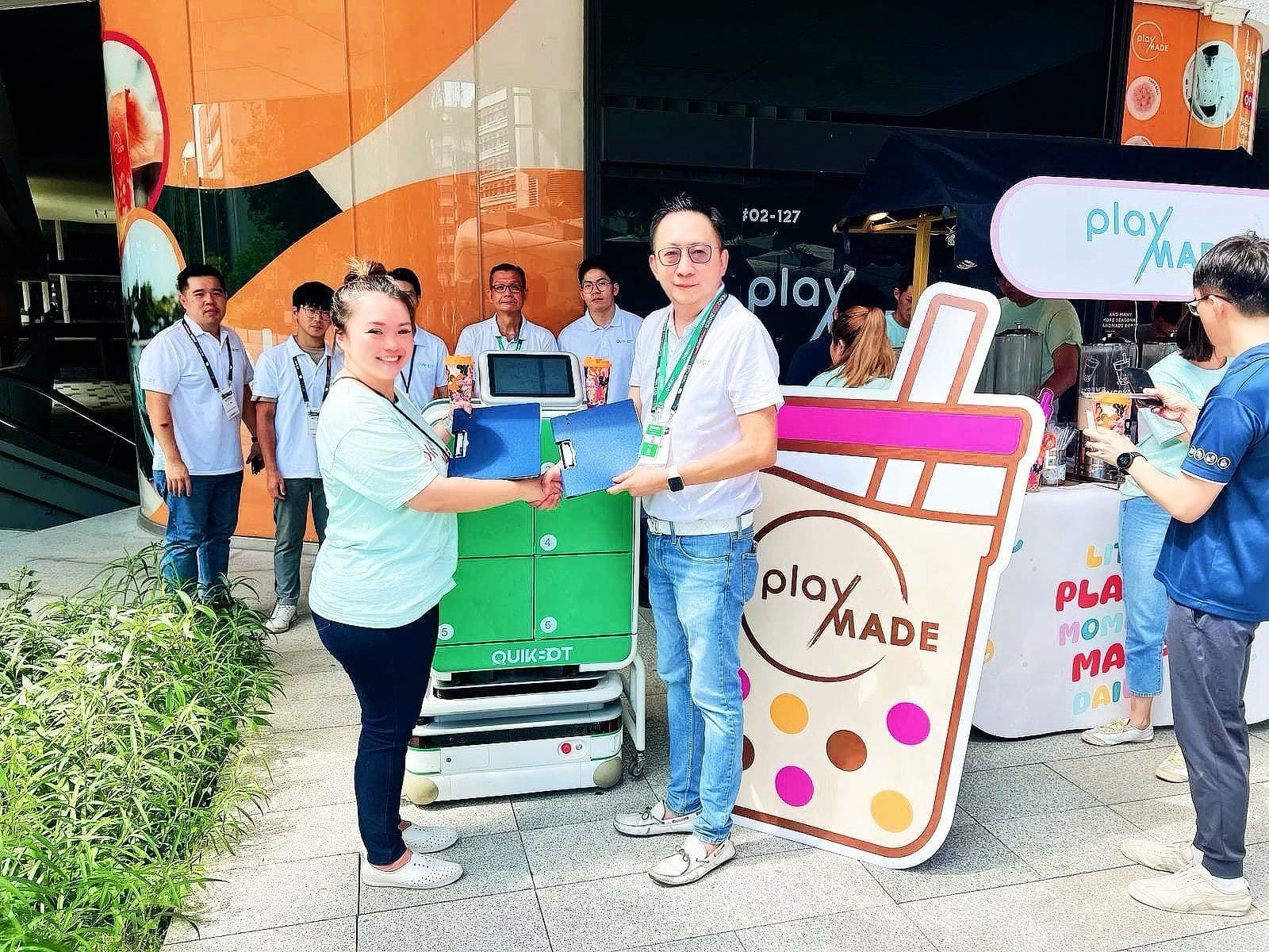 QuikBot teams up with Singapore bubble tea chain for robotic deliveries