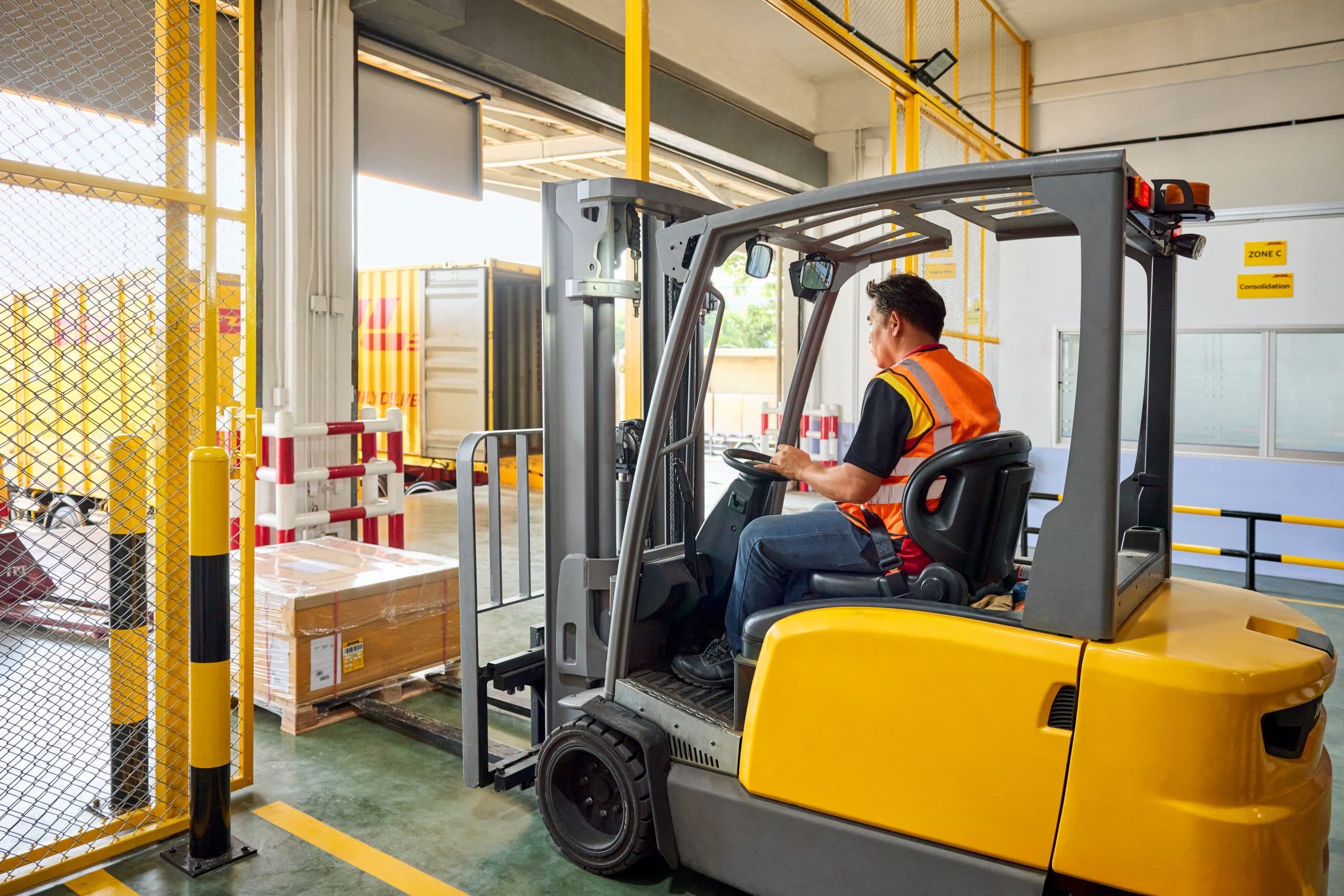 DHL Express cargo logistics service handling heavy weight international shipments